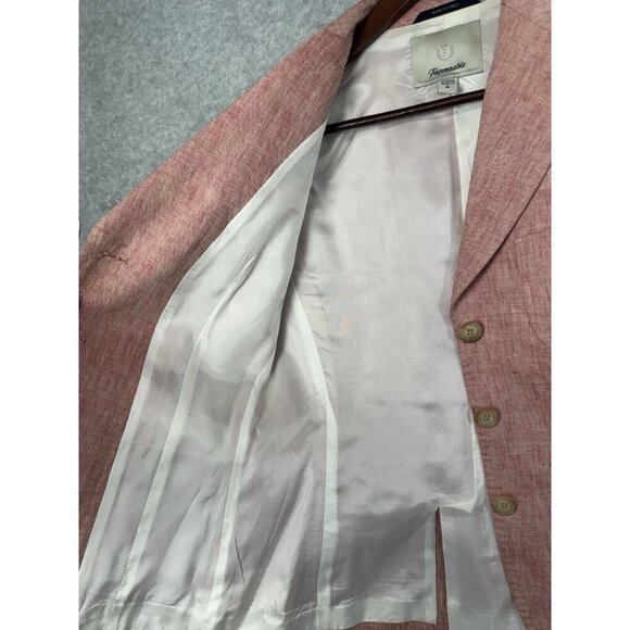 Faconnable 100% Linen Blazer Soft Red/Pink Jacket Made in Italy Sz 4 EUC Luxury - Picture 9 of 16
